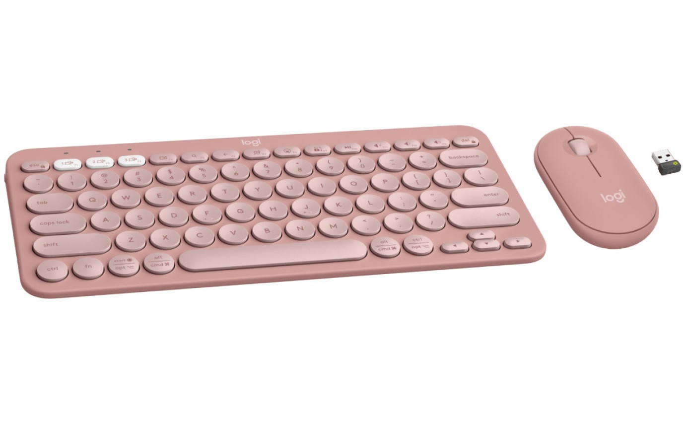 Logitech Pebble 2 Combo Keyboard and Mouse (Tonal Rose) 920012189