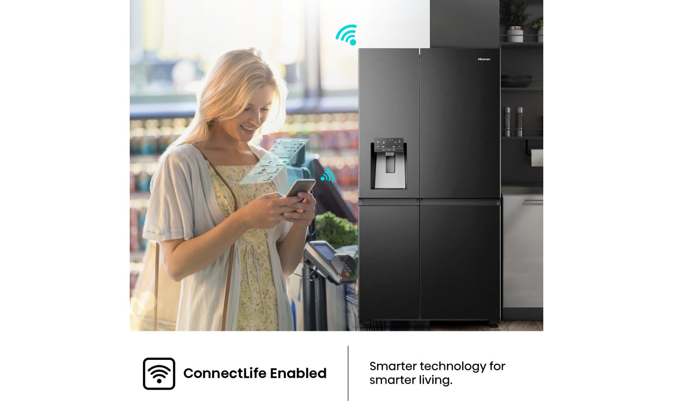 Hisense 632L Side by Side Fridge (Black) HRSBS633BW