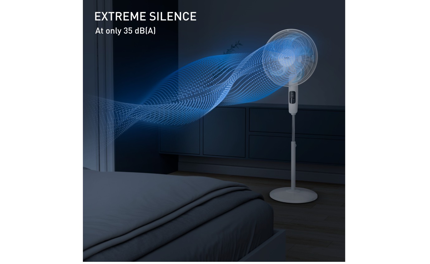 Tefal Turbo Silence Eco Pedestal Fan with Remote VF5450