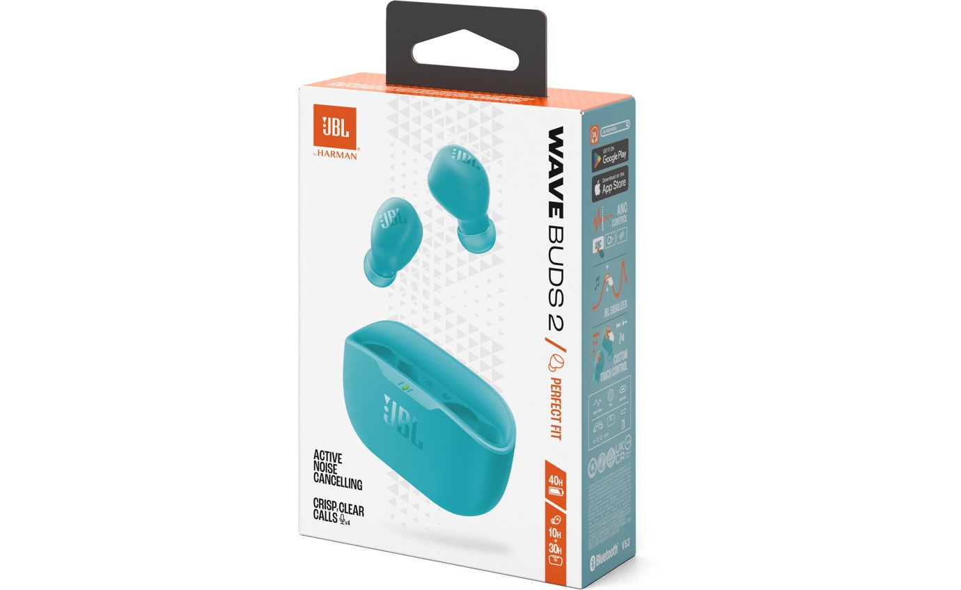 JBL Wave Buds 2 TWS Noise Cancelling In-Ear Headphones (Blue) JBLWBUDS2BLU