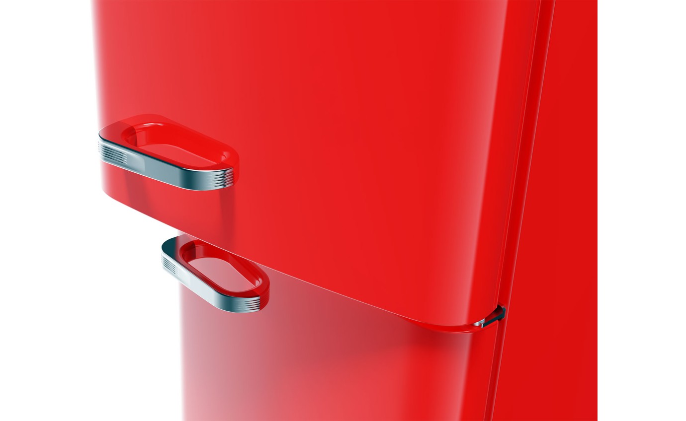 CHiQ 231L Retro Bottom Mount Fridge (Retro Red) CRBM228NR3