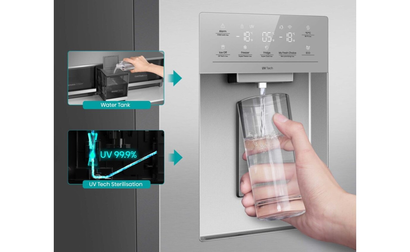 Hisense 640L PureFlex French Door Fridge (Stainless Steel) HRCD640TSW