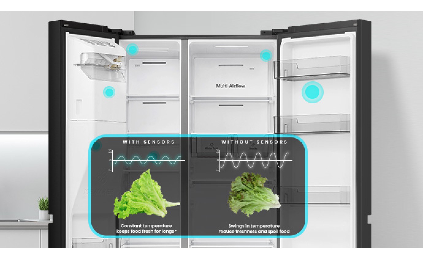 Hisense 632L Side by Side Fridge (Black) HRSBS633BW