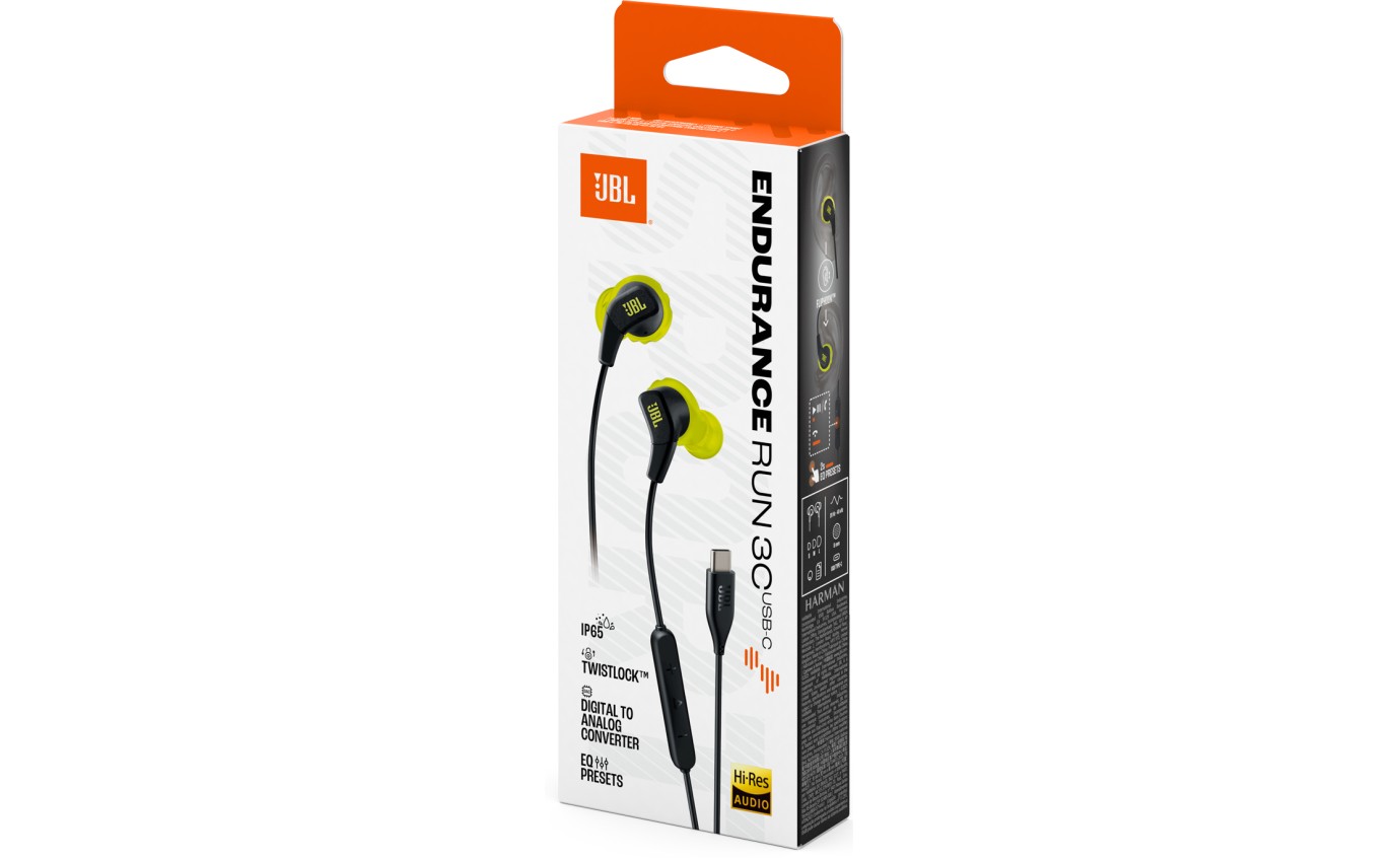 JBL Endurance Run 3 USB-C (Black/Lime) JBLENDURRUN3CBLK