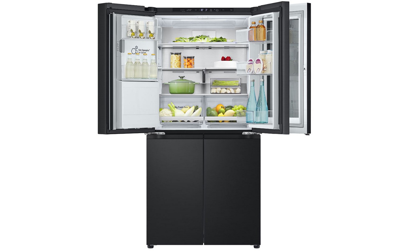 LG 508L InstaView Slim French Door Fridge (Matte Black) GFV500MBLC