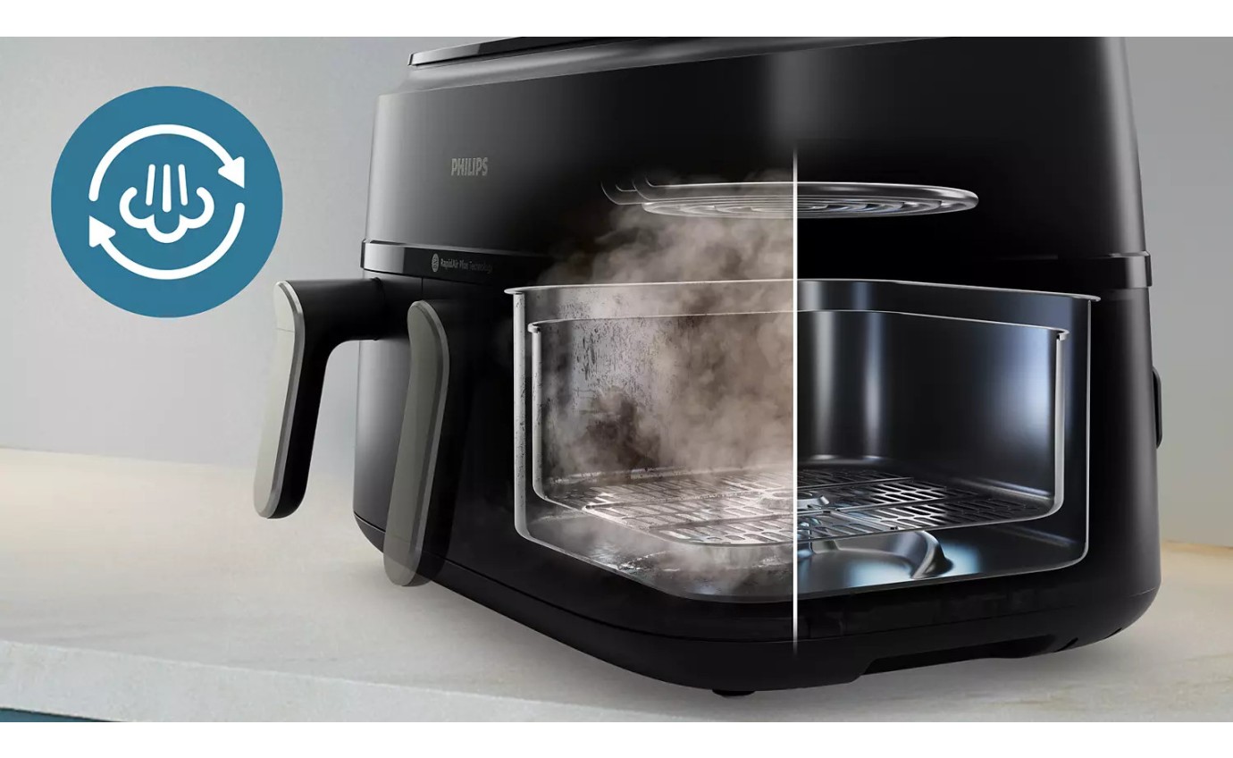 Philips 5000 Series Dual Basket Airfryer XXL (Black) NA55100