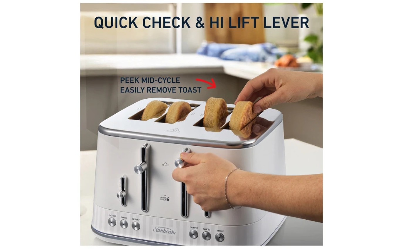 Sunbeam French Riviera Collection 4 Slice Toaster (White) TAM8104WH