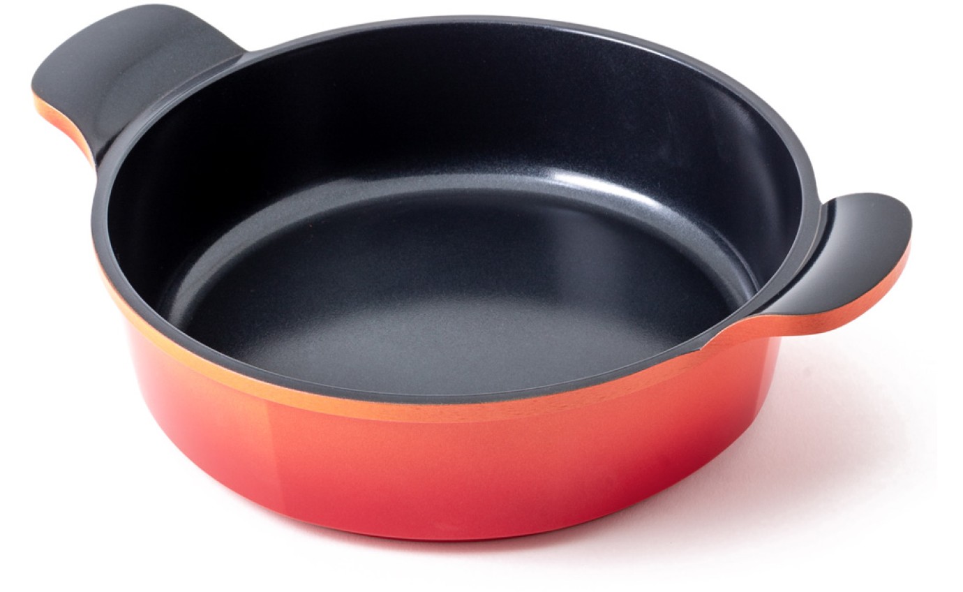 Neoflam 24cm Venn Low Casserole Induction Orange CVL24O