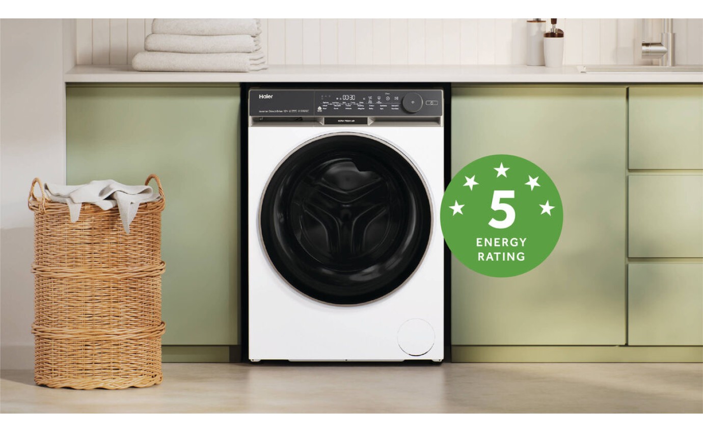 Haier 12kg 500 Series Front Loader Washing Machine (White) HWF12DW1