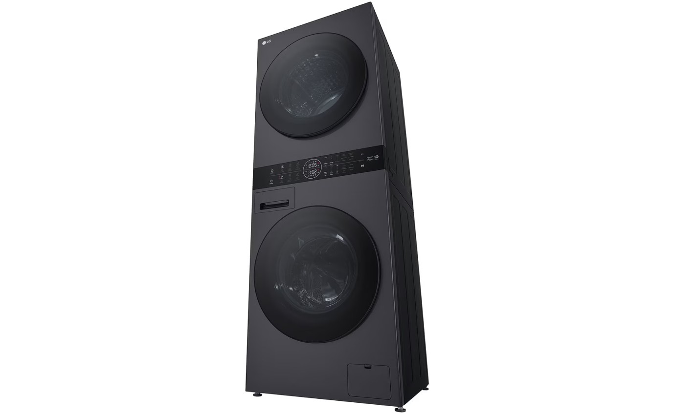 LG 12/10kg WashTower&trade; Stacked Washer Dryer (Black) WWT1210BX