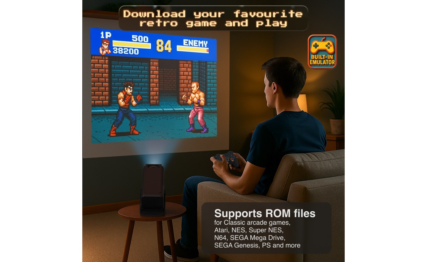 Laser Smart Retro Gaming Projector with Dual Controllers PJGH803B168