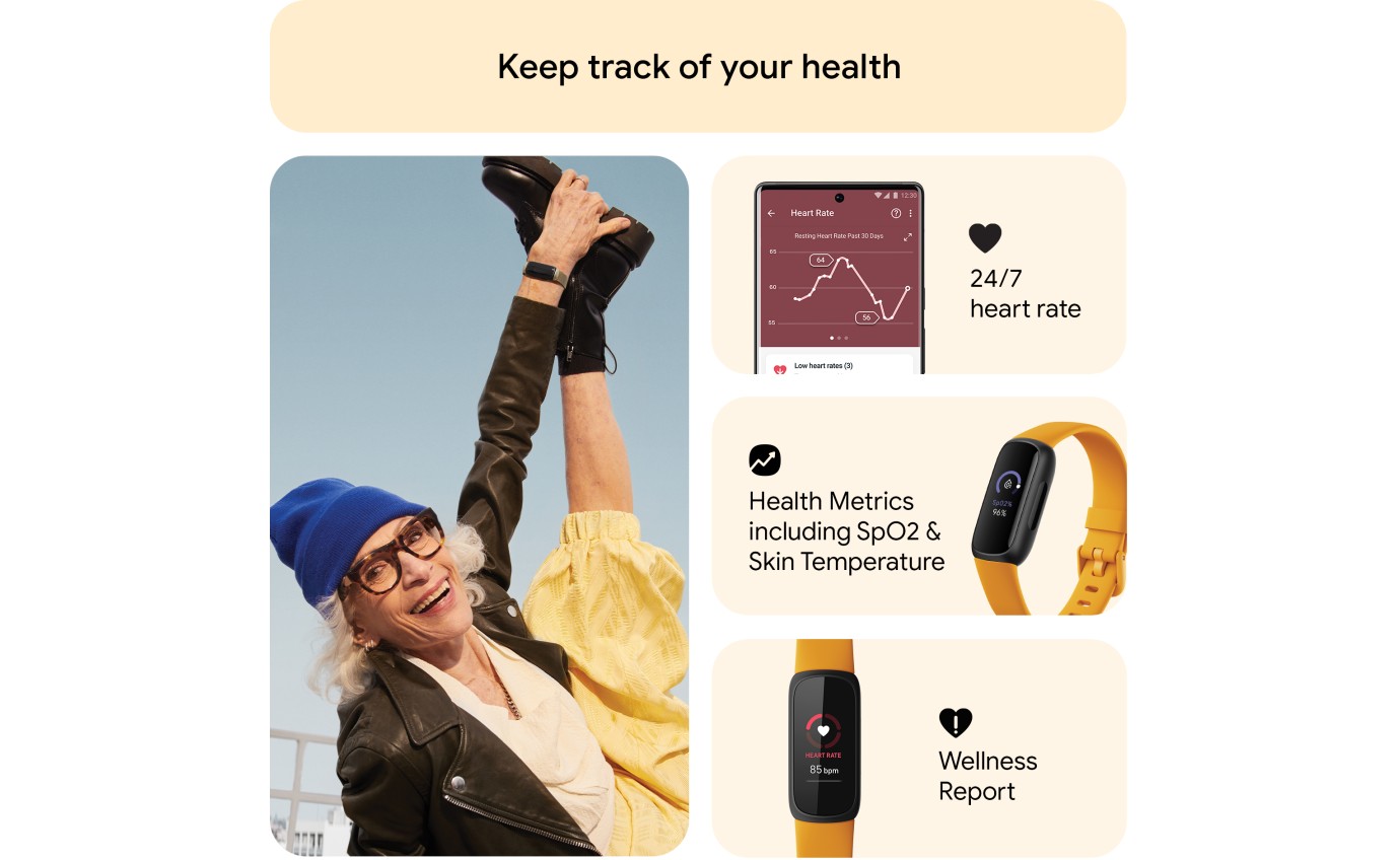 Fitbit Inspire 3 Smartwatch (Morning Glow/Black) FB424BKYWFRCJK