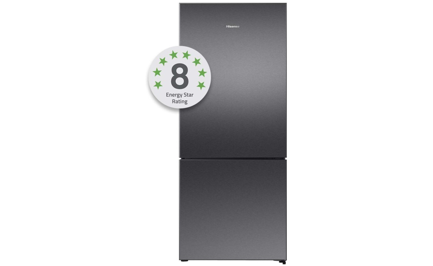 Hisense 417L PureFlat Eco Vision Bottom Mount Fridge (Black Steel) HRBM418E