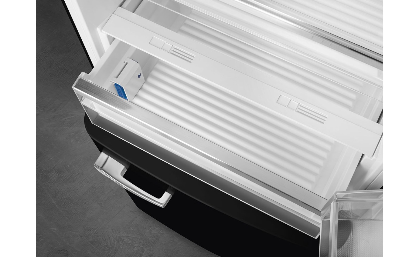 Smeg 481L 50s Style Retro Bottom Mount Fridge (Black) FAB38RBL5AU