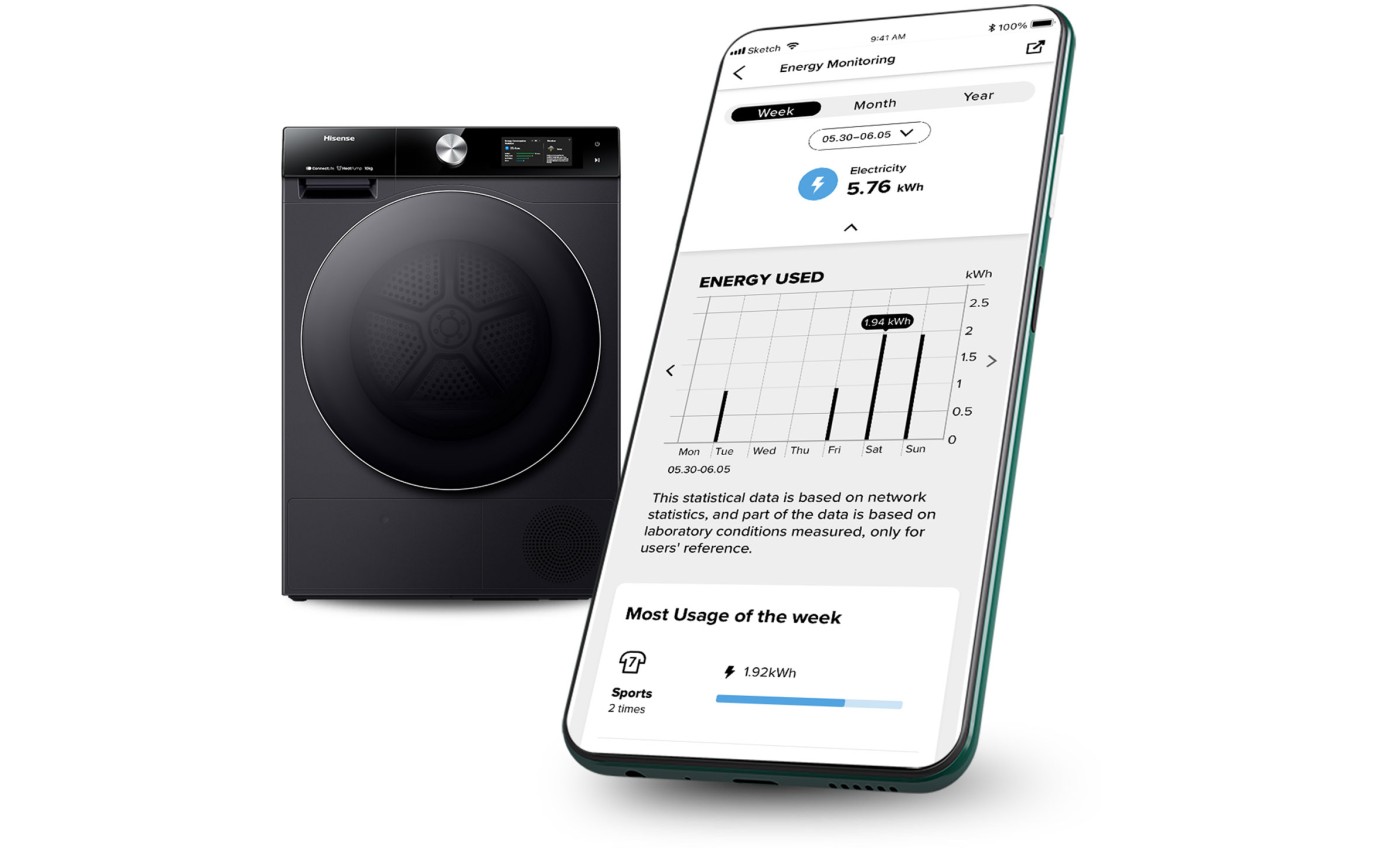 Hisense 10kg Series 9 Heat Pump Dryer (Charcoal Black) HDFS10HPB