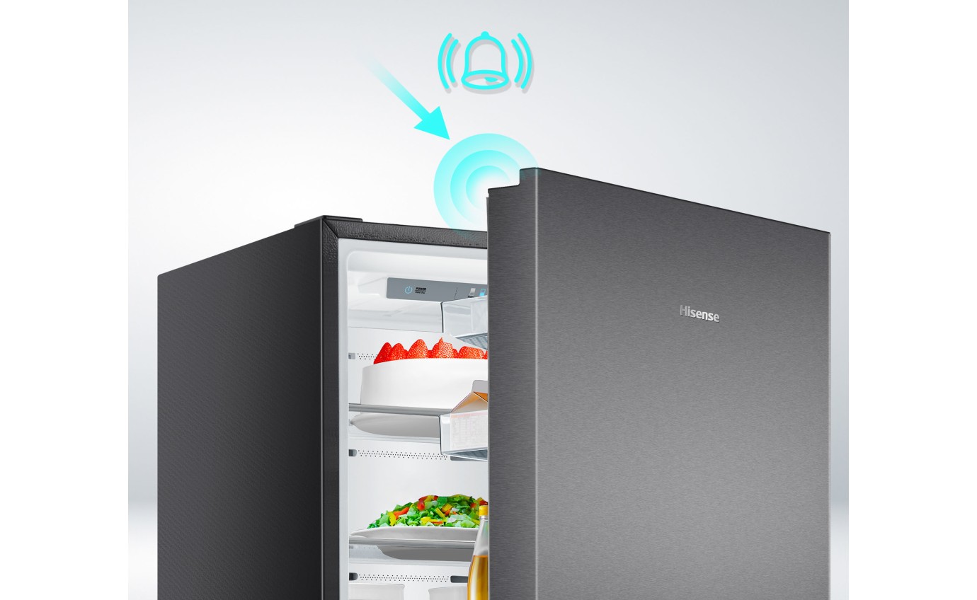 Hisense 417L PureFlat Eco Vision Bottom Mount Fridge (Black Steel) HRBM418E