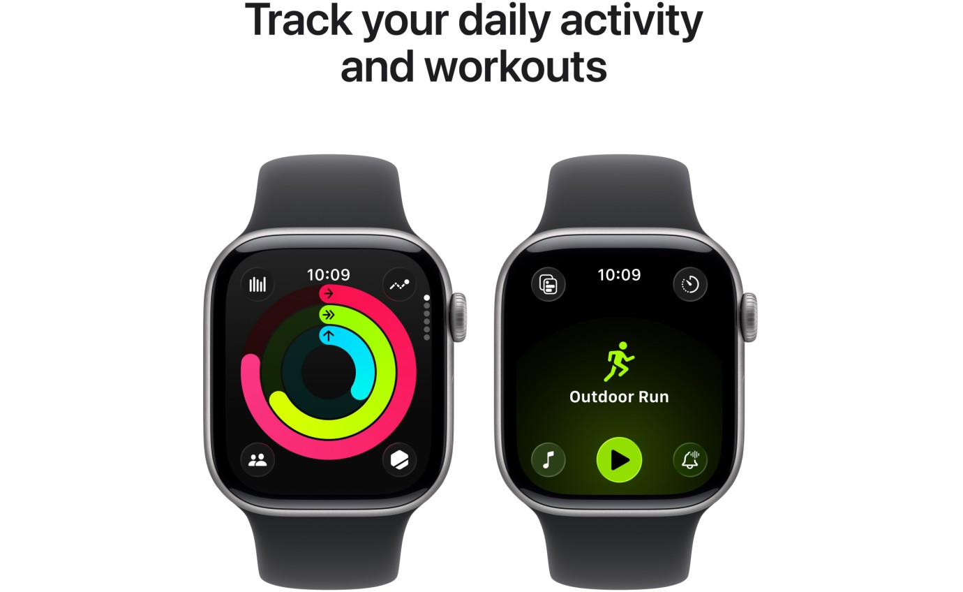Apple Watch Series 11 GPS + Cellular 42mm Space Grey Aluminium Case with Black Sport Band (M/L) MF8C4XA