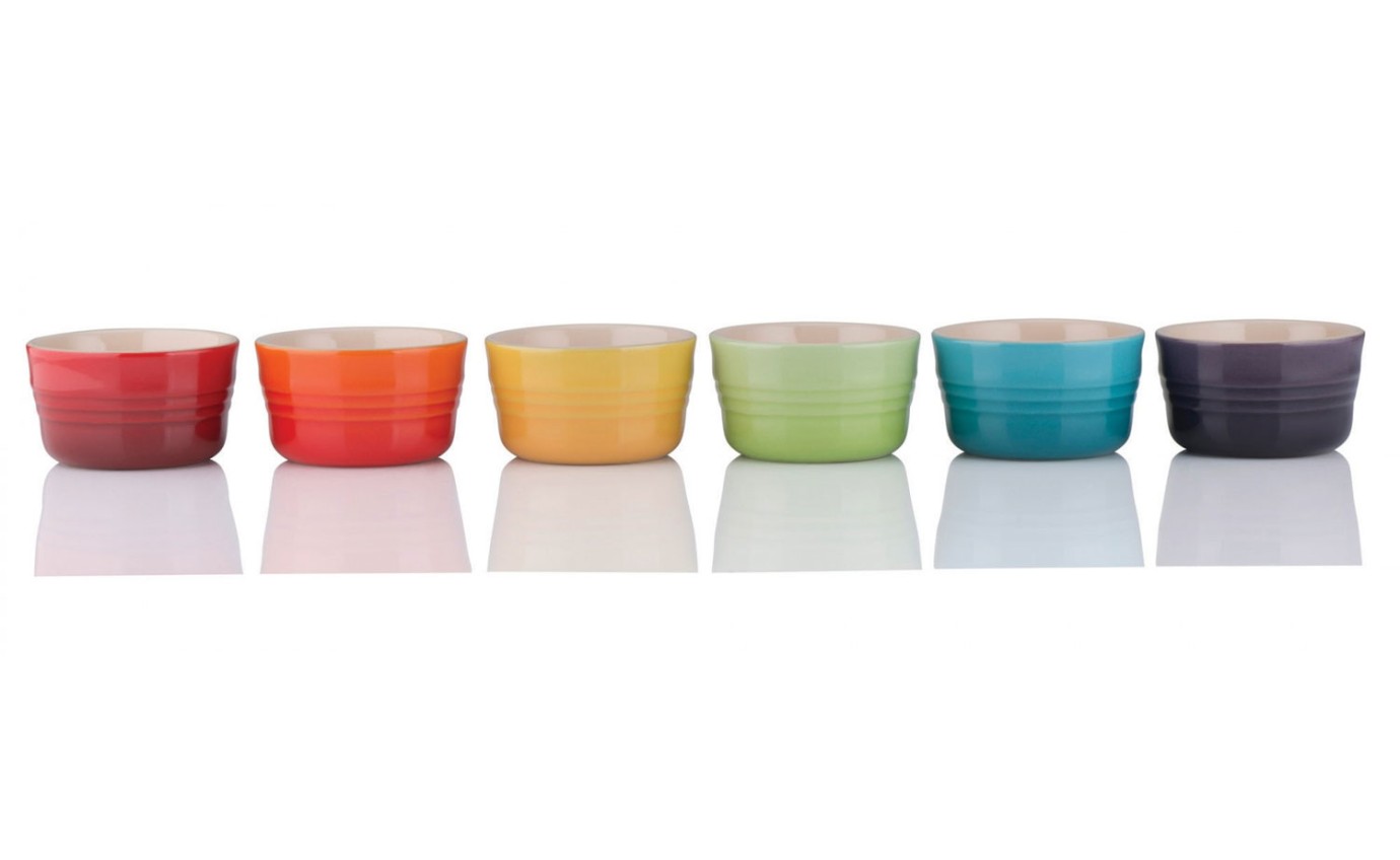 Le Creuset Stoneware Mini Ramekins Set of 6 (Rainbow) 91048200470010