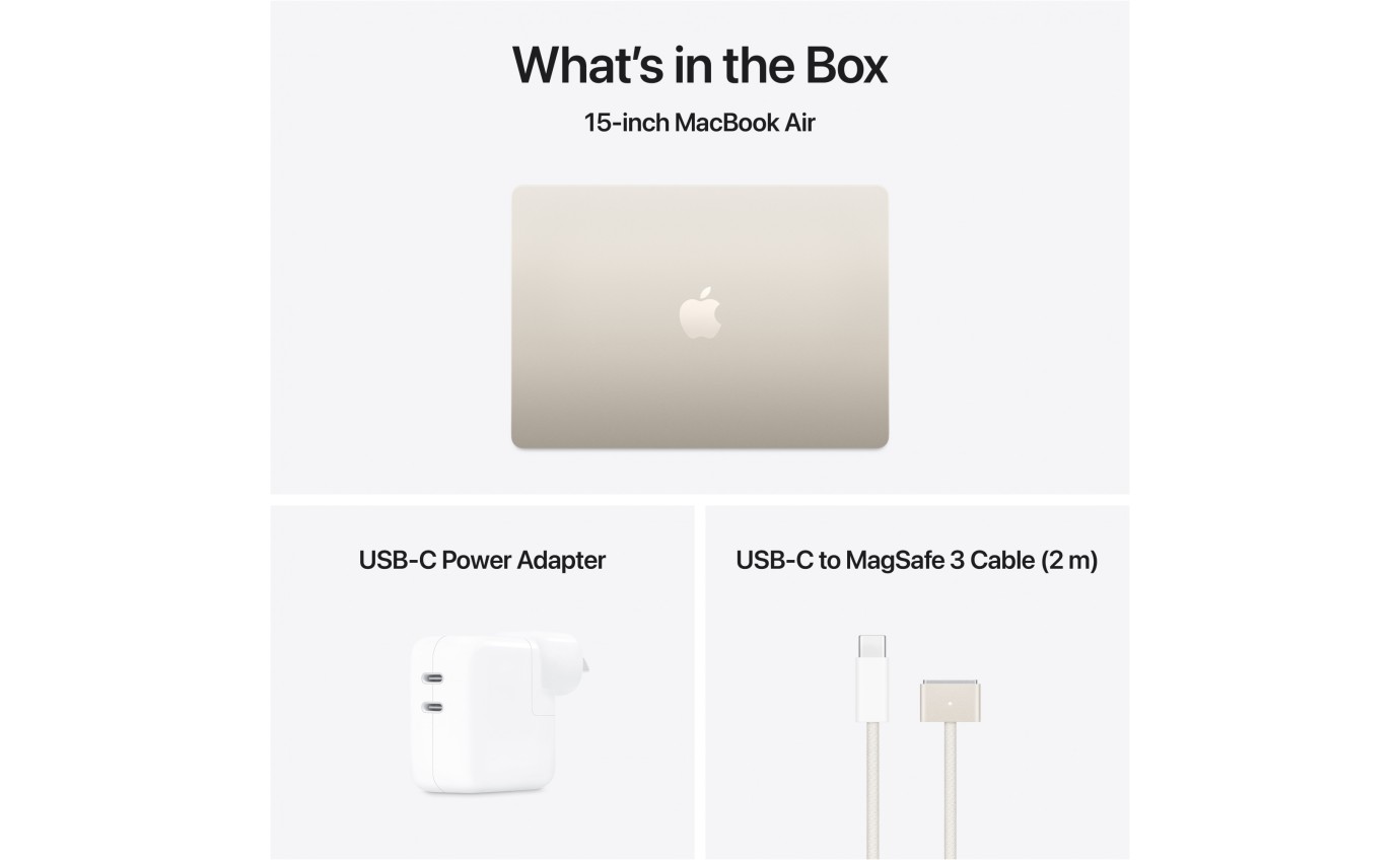 Apple MacBook Air 15-inch M4 Chip 16GB RAM 512GB (Starlight) MW1K3XA