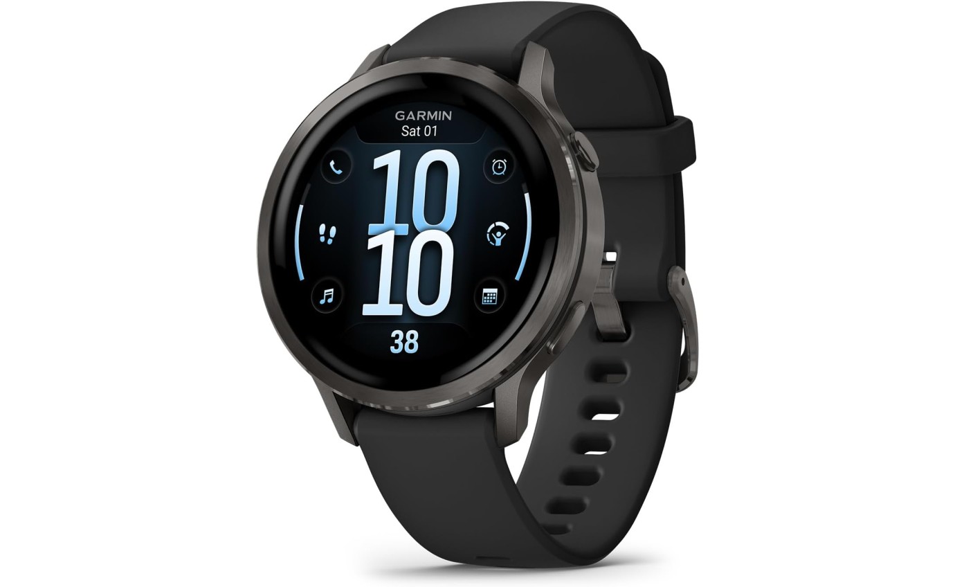Garmin Venu&reg; 4 Smartwatch 41mm (Slate/Black Silicone Band) 0100301302