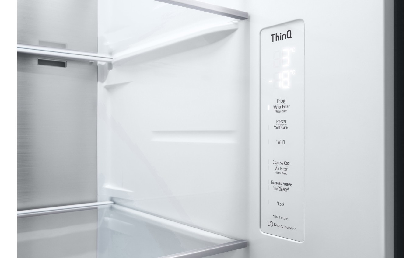 LG 635L Side By Side Fridge (Matte Black) GSL600MBL