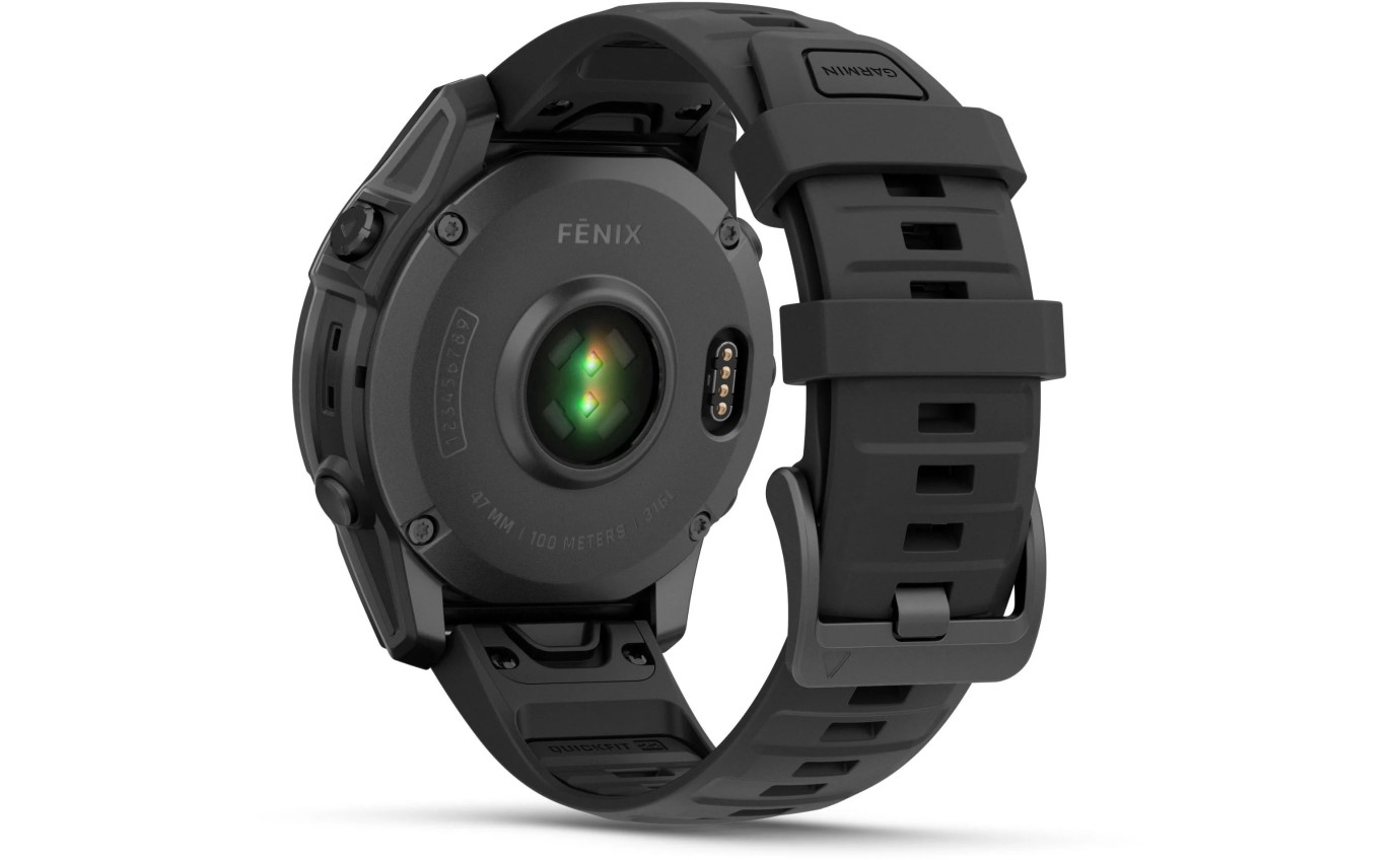Garmin fenix&reg; E 47mm AMOLED (Slate Grey Steel with Black Silicone Band) 0100302501