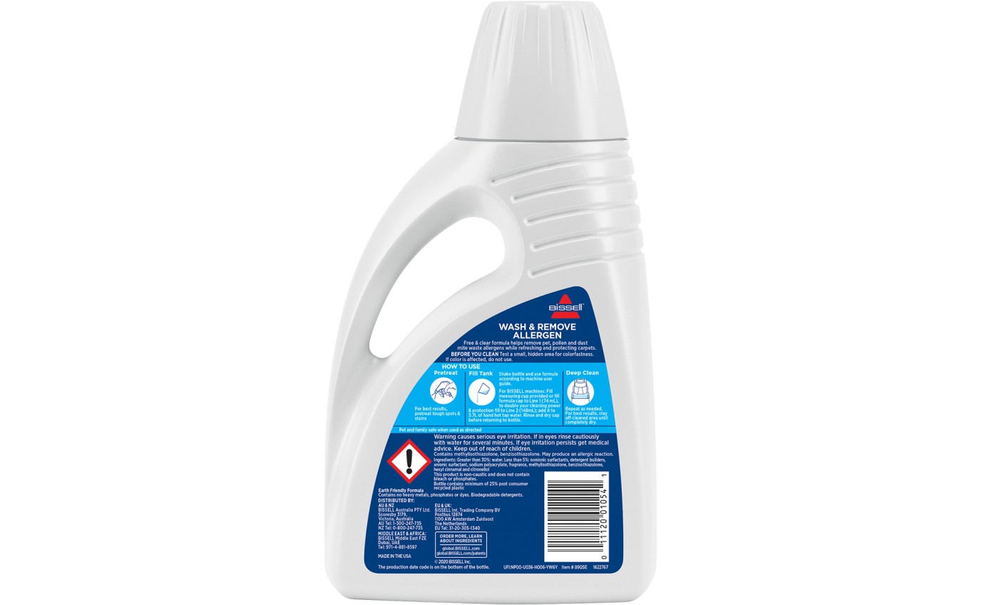 Bissell Fragrance-Free Wash & Remove Allergen Formula 709ml 89Q5E