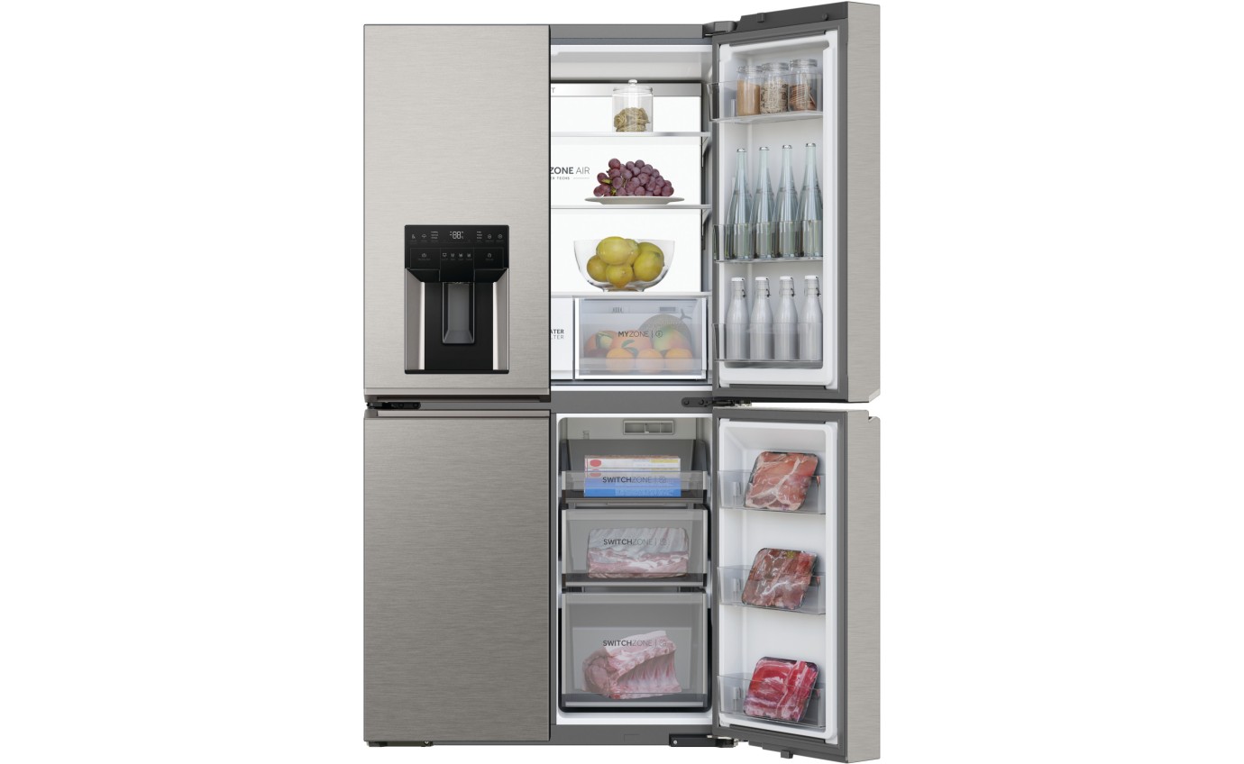 Haier 601L 600 Series Quad Door Refrigerator Freezer (Satina) HRF680YZS