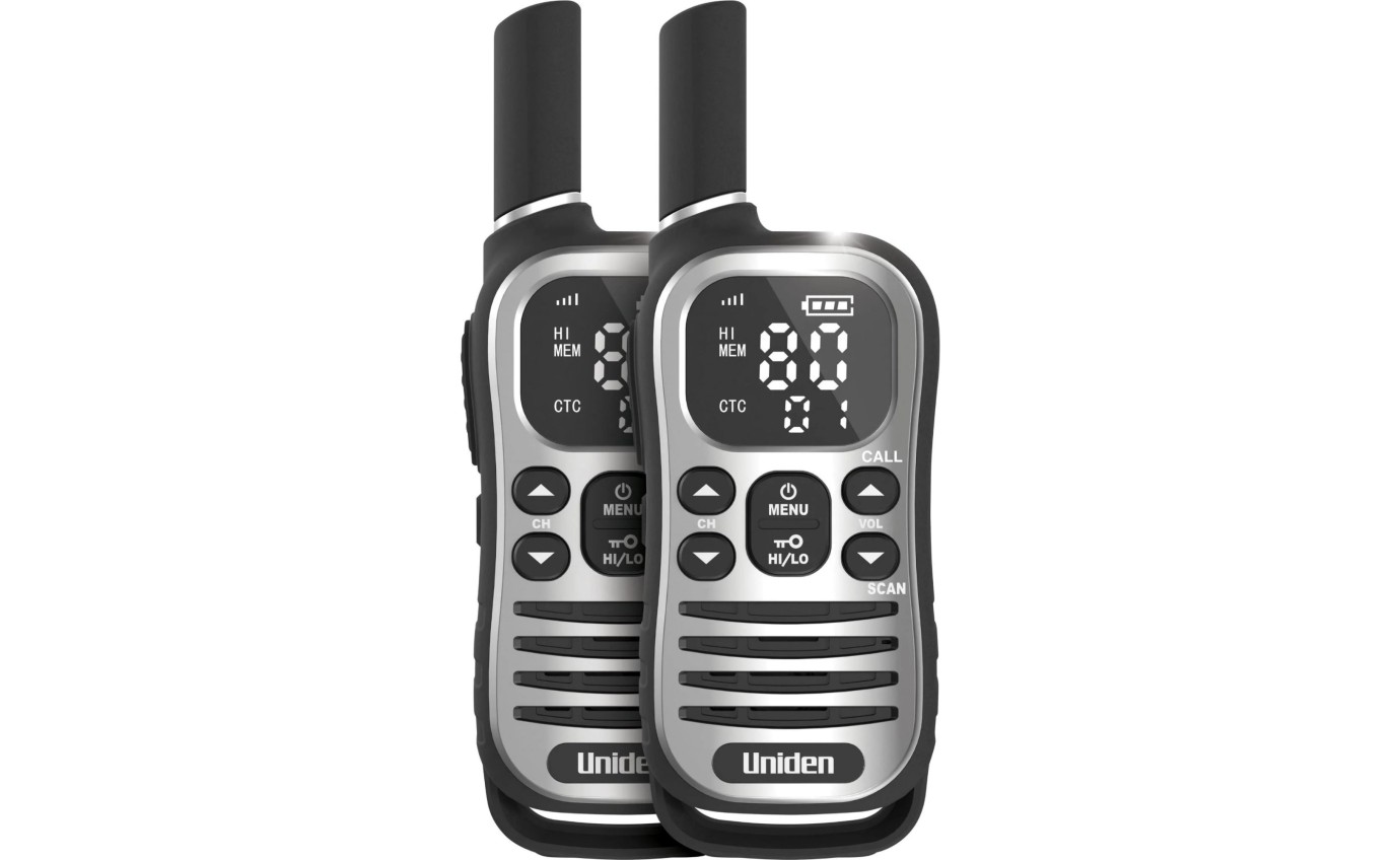 Uniden UH610 Max 1W UHF Handheld Radio with Voice Scramble (Grey) [2 Pack] UH6102MAX