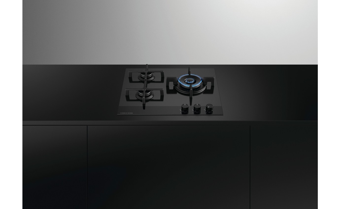 Fisher & Paykel 60cm Series 9 3 Burner Gas Cooktop, LPG CG603DLPGB4