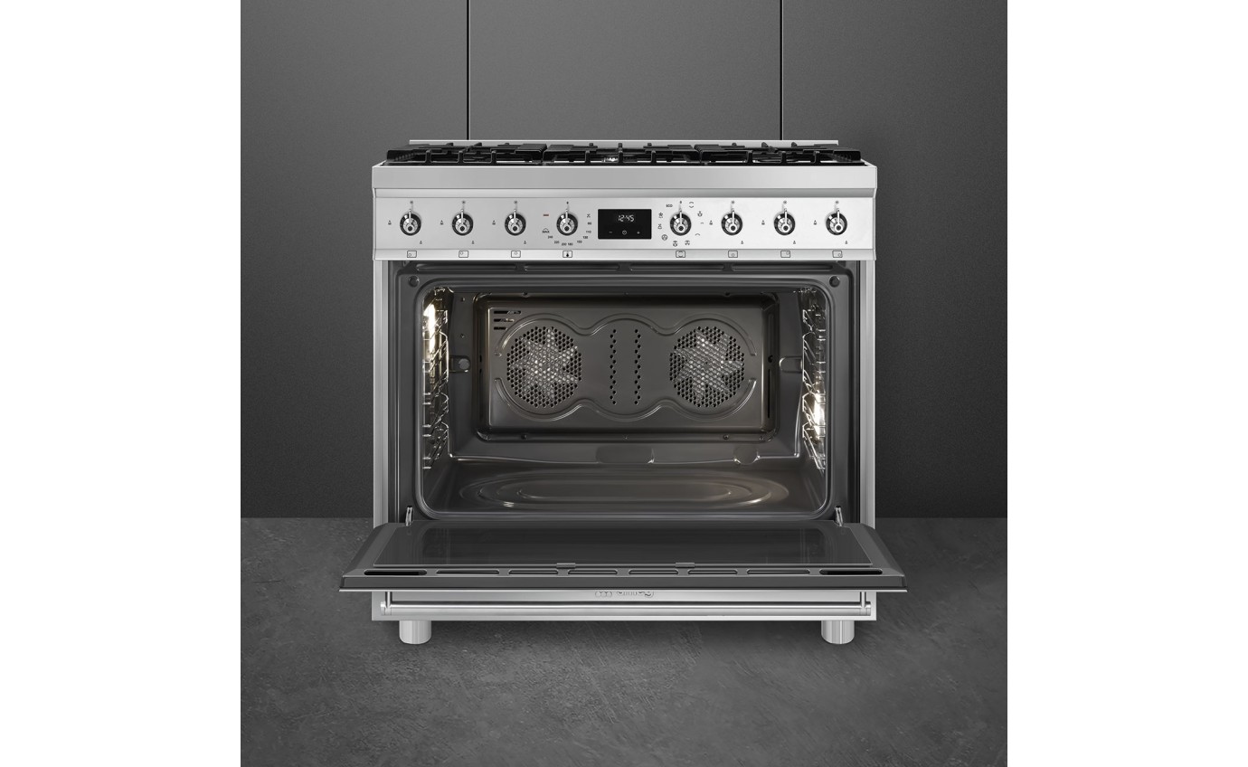 Smeg 90cm Dual Fuel Freestanding Oven CSP9GMXA2
