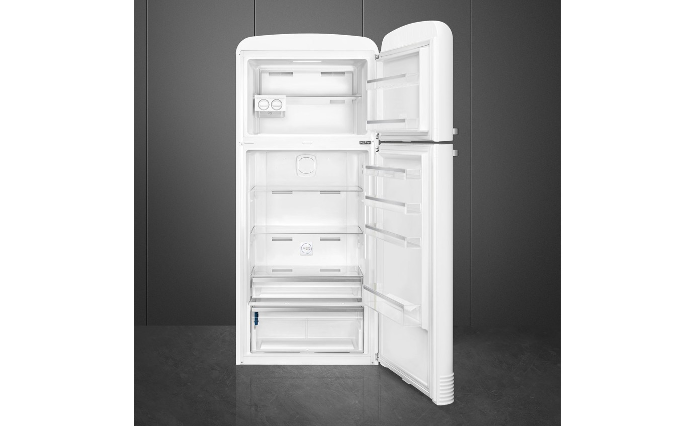 Smeg 524L 50s Style Retro Top Mount Fridge (White) FAB50RWH5AU