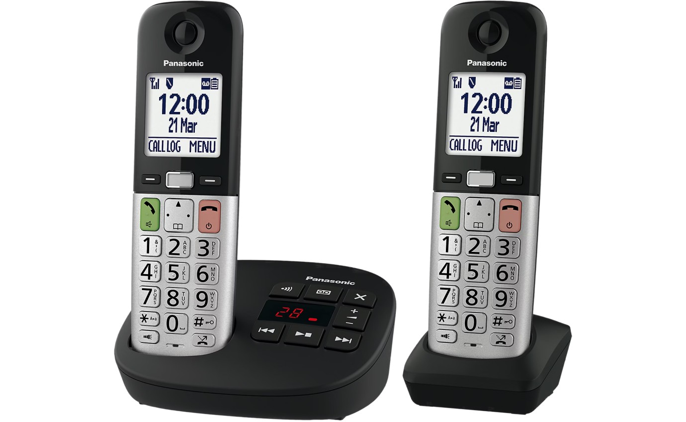 Panasonic DECT Twin Handset Digital Cordless Phone with Answering Machine KXTGU432AZB
