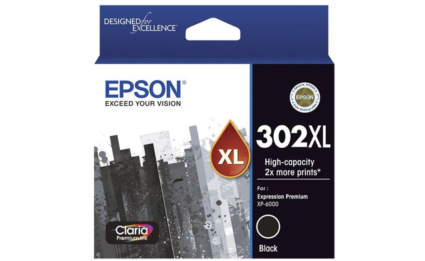 Epson 302XL Claria Premium High Yield Ink Cartridge (Black) T01X192