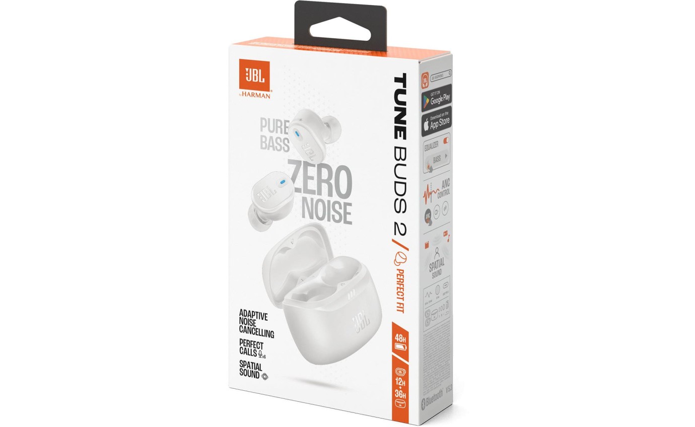 JBL Tune Buds 2 True Wireless Noise Cancelling Earbuds (White) JBLTBUDS2WHTAS
