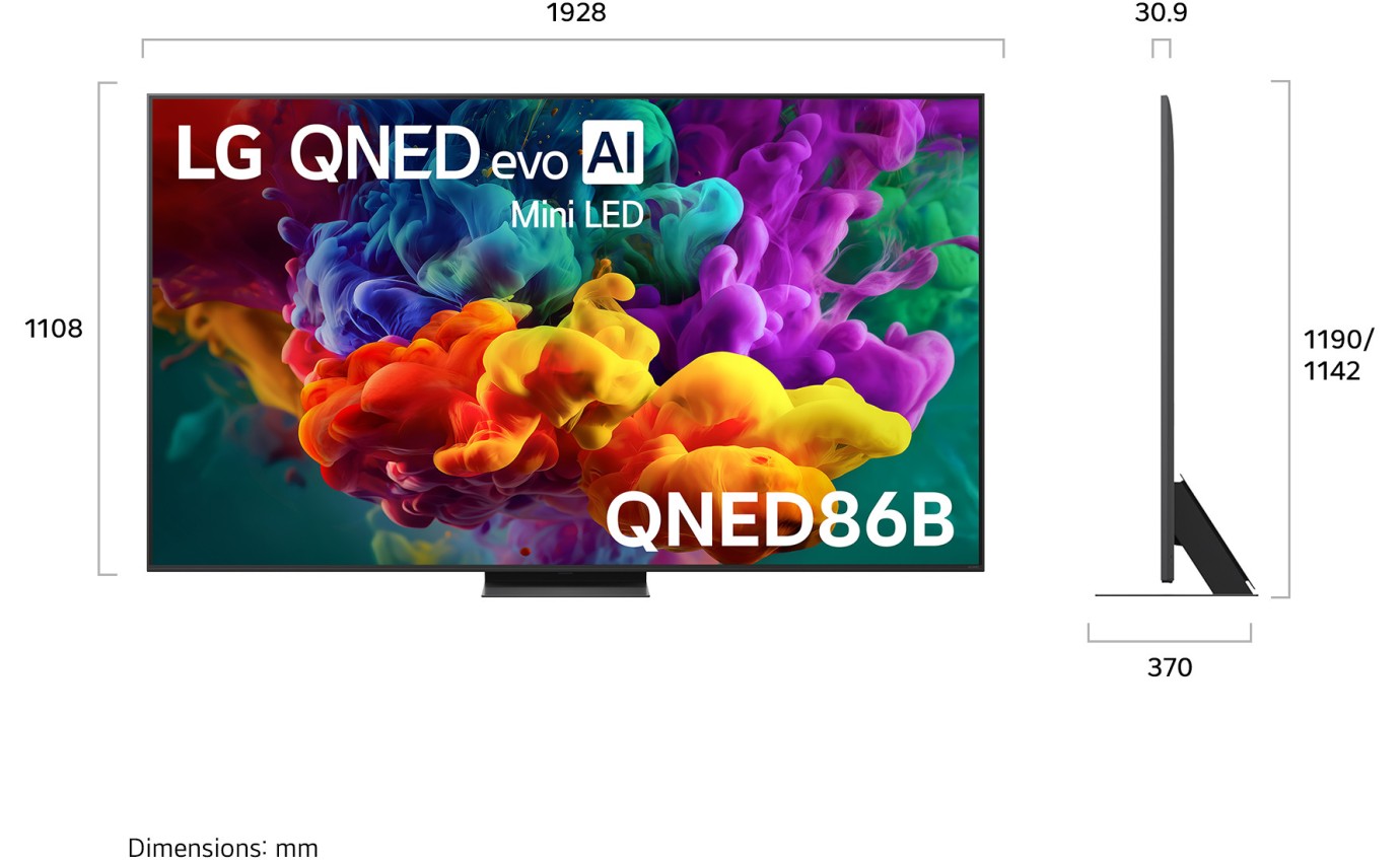 LG 86 inch QNED86B evo AI Mini LED 4K Smart TV 86QNED86BSA