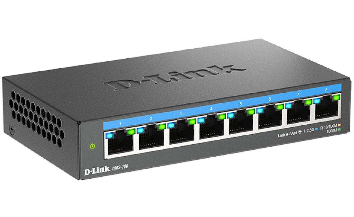 D-Link 8-Port Multi-Gigabit Desktop Switch (Metal Housing) DMS108