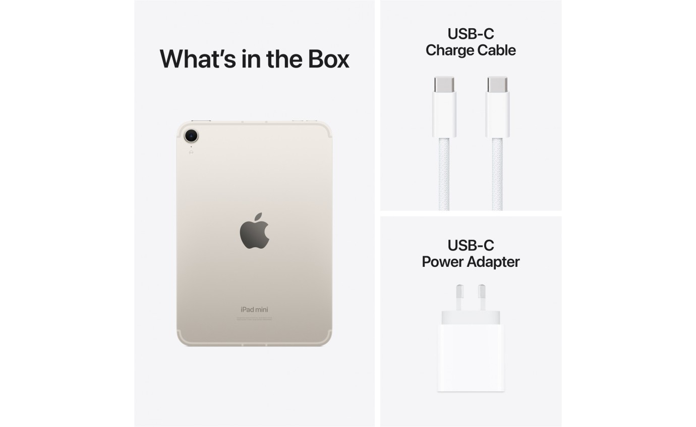 Apple iPad mini Wi-Fi + Cellular 256GB A17 Pro (Starlight) [7th Gen] MXPX3XA