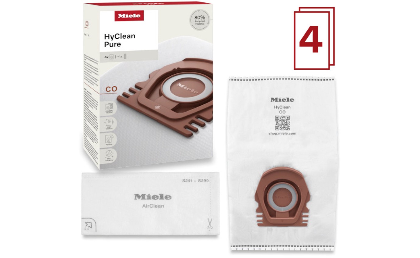 Miele HyClean Pure CO Vacuum Cleaner Bags (4 Pack) 12557080