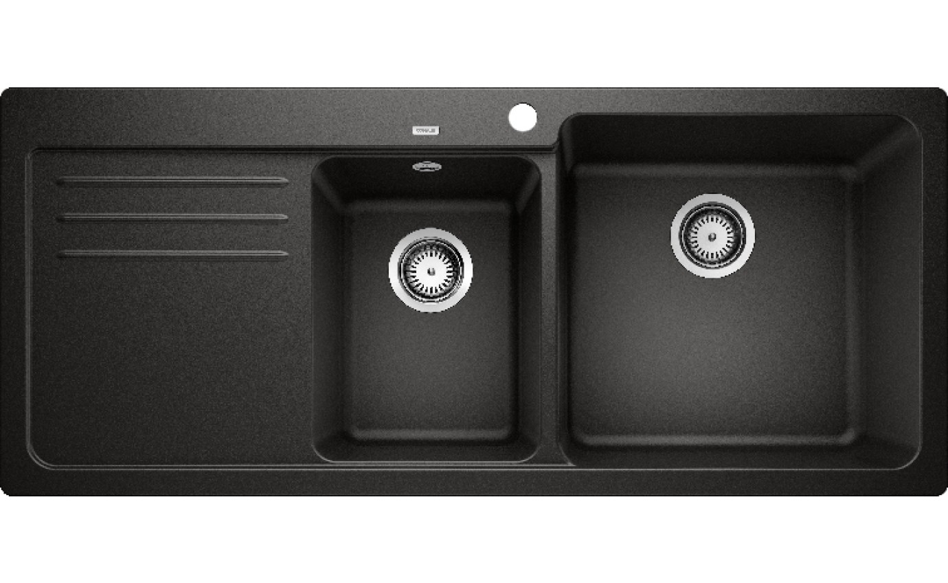 Blanco NAYA 8 S 1 1/2 Bowl Sink with Drainer (Black) NAYA8SBRK5