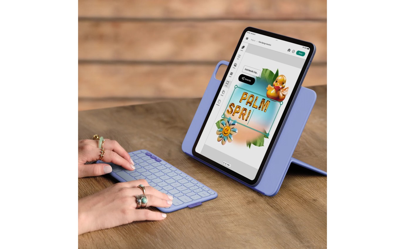 Logitech Flip Folio for iPad Pro 11 inch M4 & Air 11 inch M2/M3 & 5th Gen (Lilac) 920013843