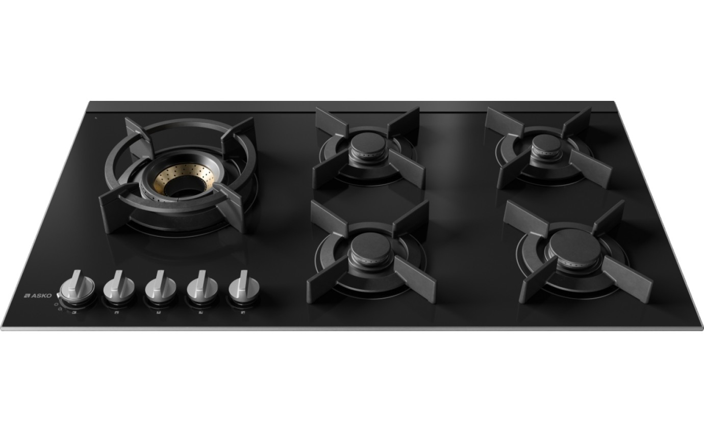 ASKO 90cm Natural Gas 5 Burner Cooktop with Fusion Volcano Burner HG8953BGD1