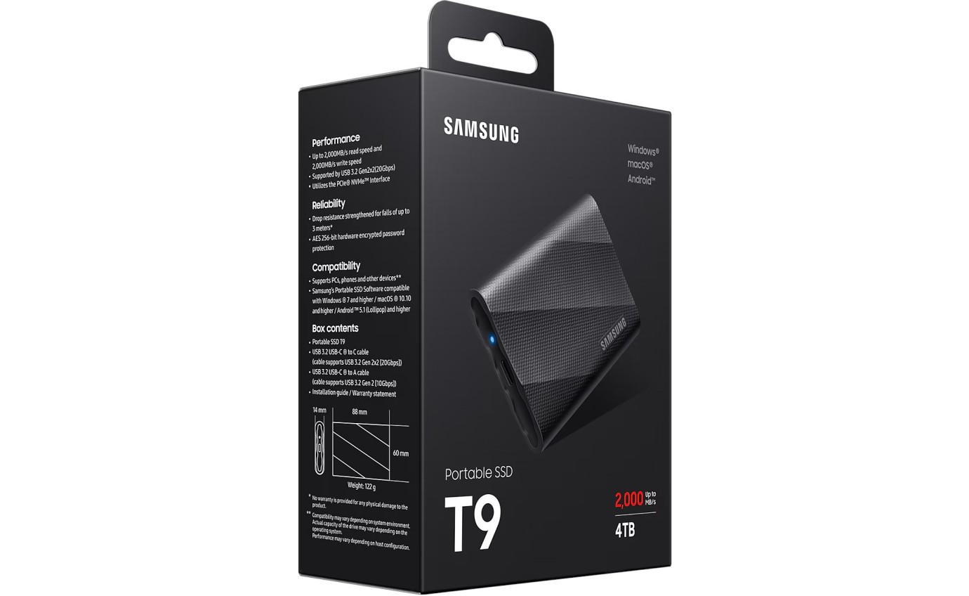 Samsung 4TB Portable SSD T9 MUPG4T0BWW