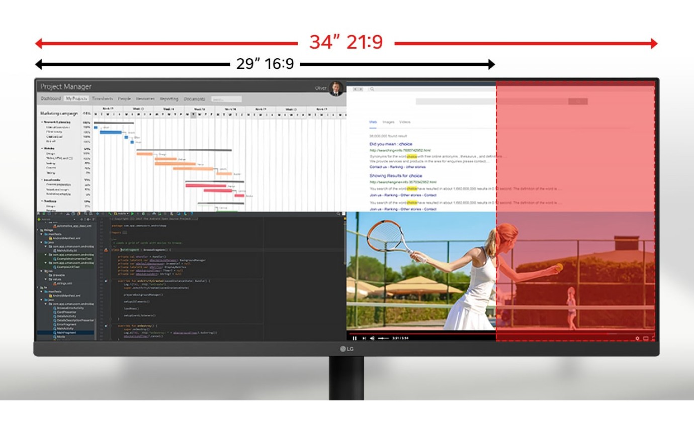 LG 34 inch UltraWide&trade; 21:9 WFHD IPS Monitor 34U511ABAAU