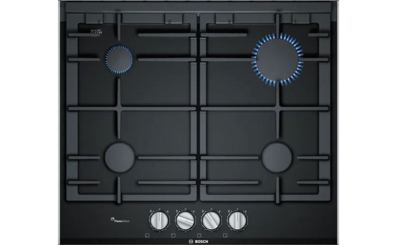 Bosch 60cm Gas on Glass Cooktop (Black) PRP6A6B70A
