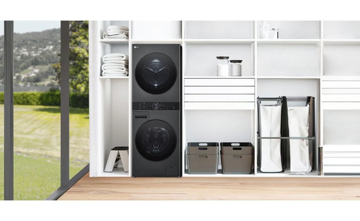 LG 12/10kg WashTower&trade; Stacked Washer Dryer (Black) WWT1210BX