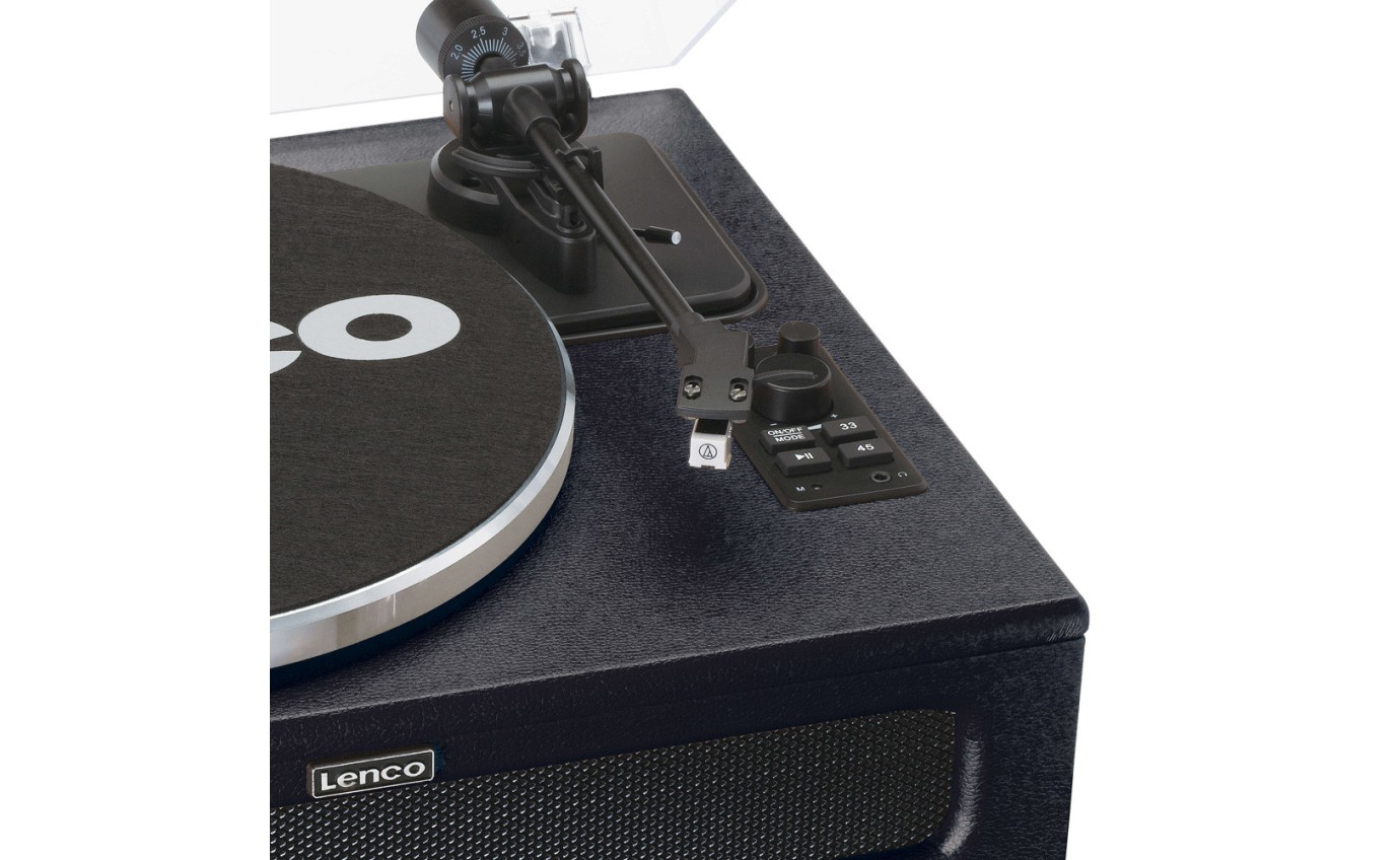 Lenco LS-430 Turntable with 4 Built-in Bluetooth Speakers 50W (Black) LS430BK