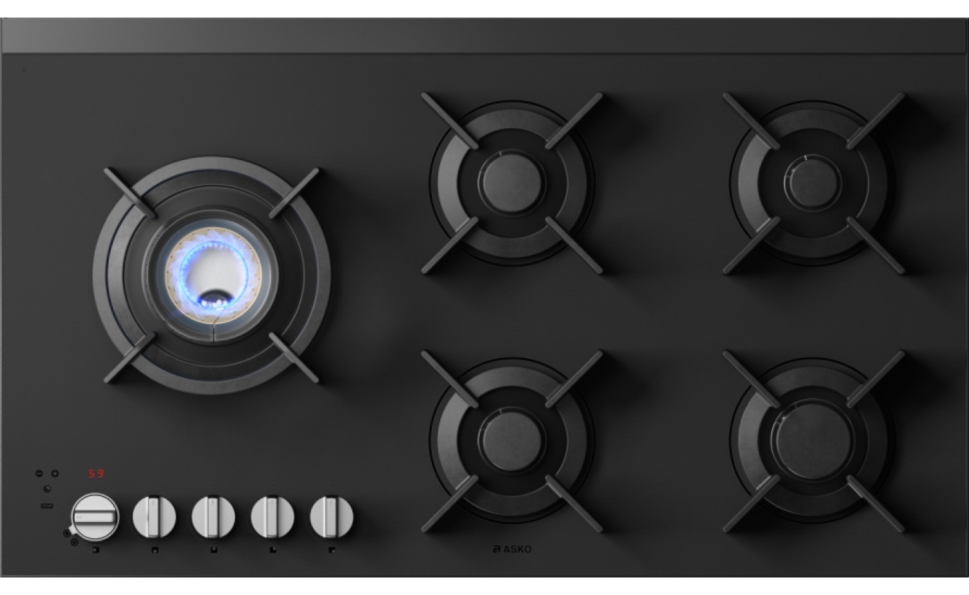 ASKO 90cm Ceramic Glass Gas Hob (Matte Black) HG8954MGD1