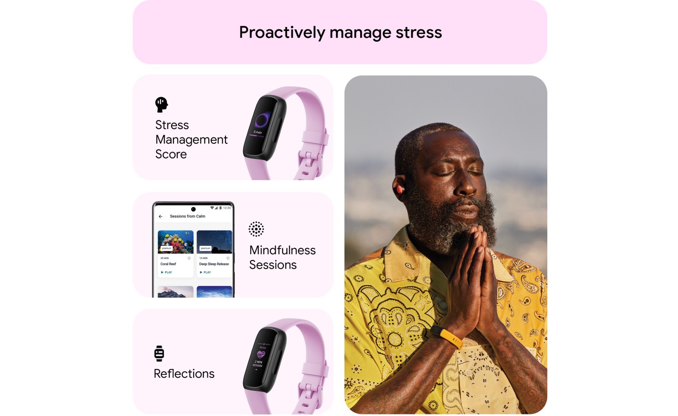 Fitbit Inspire 3 Smartwatch (Lilac Bliss/Black) FB424BKLVFRCJK