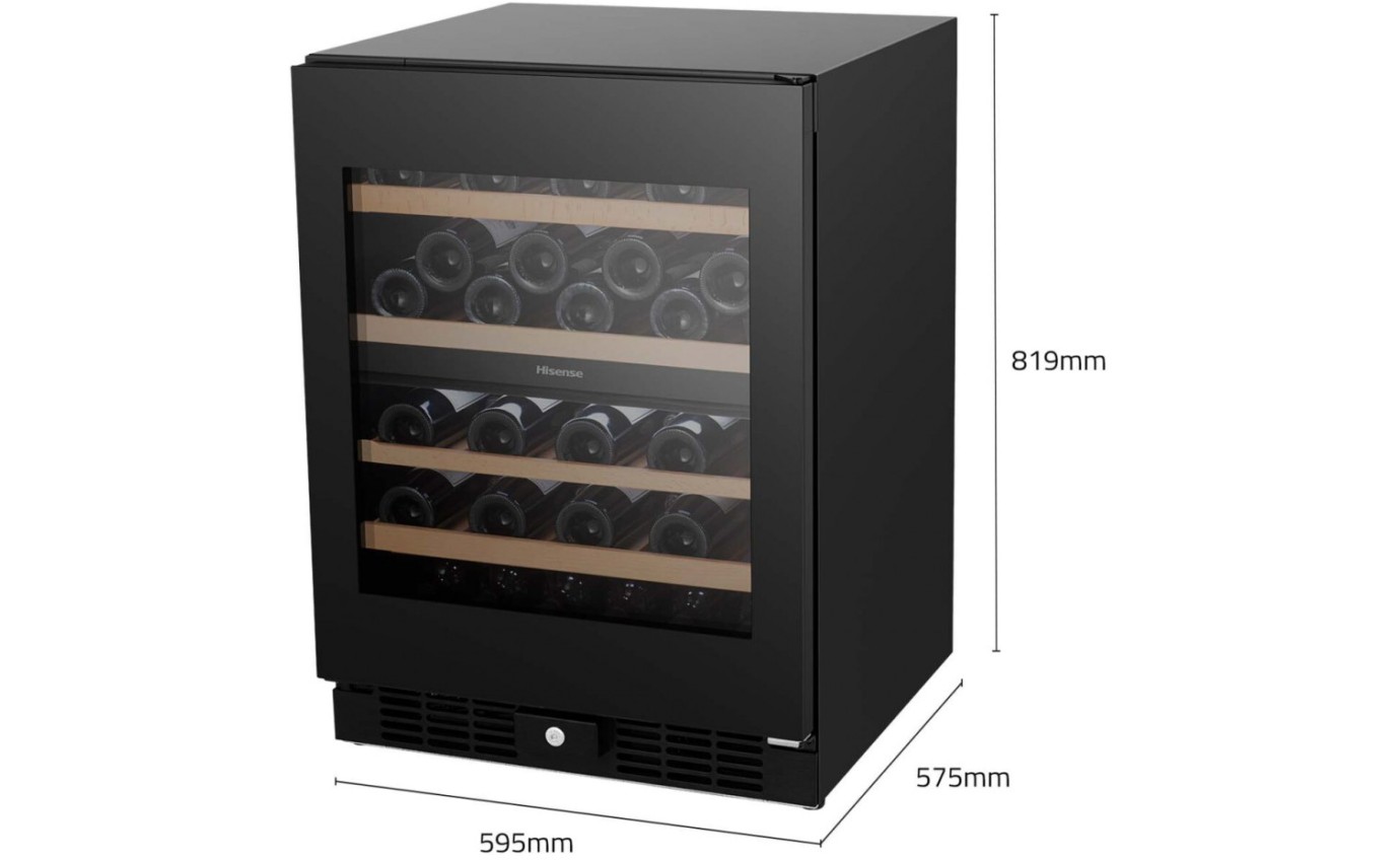 Hisense 46 Bottle Dual Zone Wine Cabinet (Black) HRWC46B
